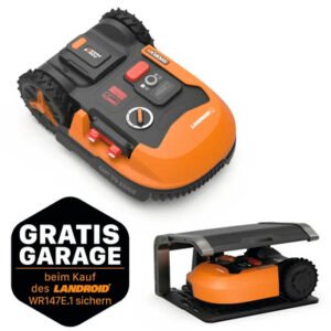 WORX 20V Akku-Mähroboter Landroid L1000 20cm/1.000 m² mit App WR147E.1, inkl. Installationsmaterial